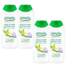 Image of 4x Simple Gentle Care Shampoo 200ml Sensitive Scalp Daily Cleanser Bulk Pack
