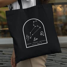 Image of Leo Star Sign Cotton Shopper Tote Bag - Birth Month July August Zodiac Lion