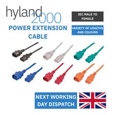 Image of Power Extension Cable IEC Male to Female Kettle Lead C14/C13 0.5m/1m/2m/3m LOT