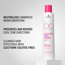 Image of Schwarzkopf Professional Bonacure Silver Shampoo Color Freeze for Blonde Grey A