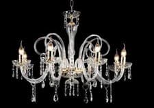 Image of Classic Transparent Gold Crystal Pendant Light