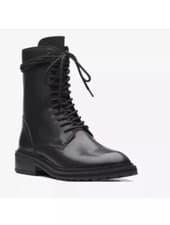 Image of Clarks TILHAM LACE Ladies Black Leather Ankle Boots Size UK 4 D EU 37.
