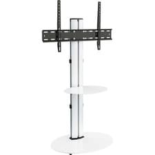 Image of AVF FSL600ENSW Eno 60cm Pedestal TV Stand with Shelf - Glass