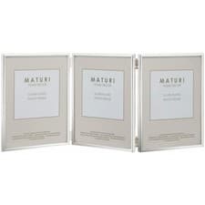 Image of TRIPLE PHOTO FRAME SILVER PLATED - THIN EDGE PORTRAIT, 3.5 X 5-INCH (9 X 13CM)