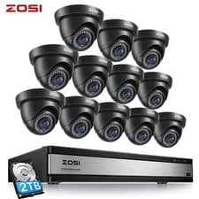 Image of ZOSI 1080P Security Camera 8CH 16 Channel CCTV System with 2TB Hard Drive H.265+