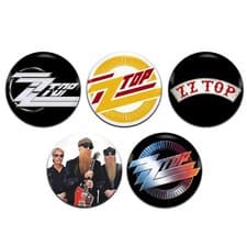 Image of 5x ZZ Top Blues Southern Rock Band 25mm / 1 Inch D Pin Button Badges