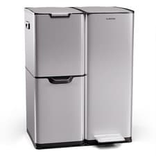 Image of Kitchen Bin 60L 3in1 Recycle Waste Pedal Bin Separator Home Dustbin Soft Close