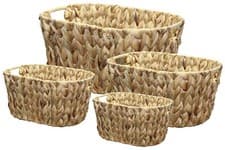 Image of Woven Storage Basket Sets Home Kitchen Office Stackable Container Basket Hamper