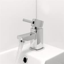 Image of Cloakroom Mono Basin Mixer Tap Chrome Brass Modern Wall Mounted
