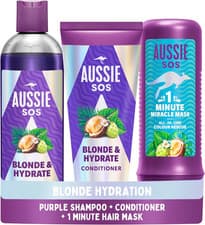 Image of Aussie Blonde & Hydrate Purple Shampoo + Conditioner + Mask Set Neutralise Brass