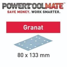 Image of Festool 497130 Abrasive Sanding Sheet Granat STF 80x133 Grit 180 - Pack of 10