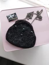 Image of Accessorize Monsoon Women's Beaded Black Evening Bag. New with Tags