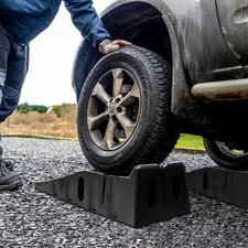Image of Heavy Duty 5 Ton Plastic Car Lifting Ramps Automotive Vehicle Garage Non-Slip