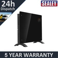 Image of Sealey Baridi Electric Glass Panel Heater 1000W Wi-Fi Enabled Black DH135 DH135