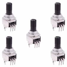 Image of 5 x 50K Linear 9mm Potentiometer Knurled 6mm Shaft
