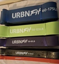 Image of New Urban Fitness Set Of 5 Professional Strength Colour Coded Resistance  Bands