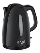 Image of Russell Hobbs Textures Black Cordless Kettle, 1.7L, Fast Boil - 21271