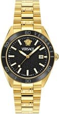 Image of Versace VE8E00624 V-Dome black gold Stainless Steel Men's Watch NEW