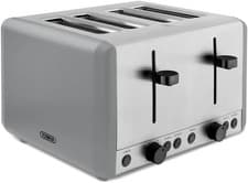 Image of Tower T20086GRY Sera 4 Slice Toaster with 6 Browning Levels, Removable Crumb Tr