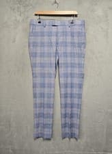Image of Ben Sherman Men's Suit Trousers W34 L30 Plaid Blue BNWT