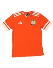 Image of ADIDAS Boys Aeroready Graphic T-Shirt Top 11-12 Years Orange Colourblock BN16