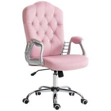 Image of Vinsetto Home Office Chair Adjustable Height Tilt Function Seat Furniture Pink