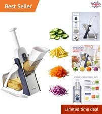 Image of Ergonomic Mandoline Slicer - 4 Versatile Cutting Modes & Easy to Clean Structure