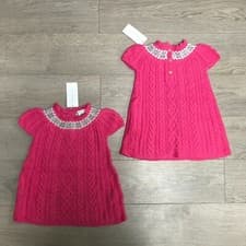 Image of Ralph Lauren Girls Jumper Dress Cable Knit Baby Girl 18 months RRP £100 BNWT