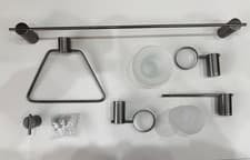 Image of Modern Premium Wall Mounted 6 Piece Bathroom Accessory Set