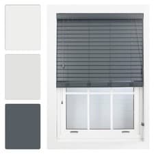 Image of Furnished Faux Wood Trimmable 50mm Venetian Blind for Home and Office