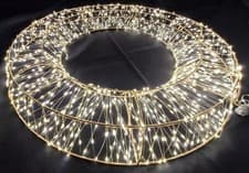 Image of 1440 Pre-Lit LED Christmas Wreath Warm Whi Light Plug-In Decoration Indoor 70cm