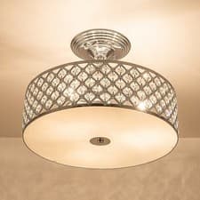 Image of Semi-Flush Ceiling Light 3 Lights, Polished Chrome, Base Ø:37cm, E27 Cap type