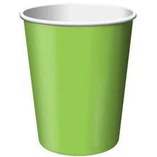 Image of Lime Green Compostable Paper Cups 270ml - Pack of 14