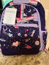 Image of Pottery Barn Kids Mackenzie Rainbow Heart Galaxy Glow-in-the-Dark Backpack Large