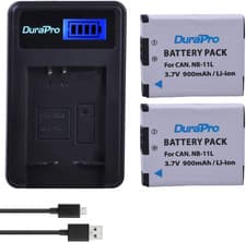Image of 2Packs NB-11L NB-11LH Li-Ion Battery + LCD USB Charger for Canon Powershot A2300