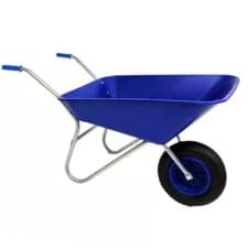Image of Blue Wheelbarrow 85L with pneumatic wheel 85 litre Gardening mucking out barrow