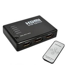 Image of 5-Port HDMI Switch with Remote, 1080P, HDCP, 12-Bit Colour, No Power Needed