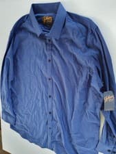Image of Johnny Bigg Dress Shirt Mens 4XL Blue Clark Textured Long Sleeve Cotton