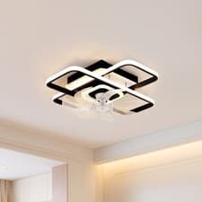 Image of LED Ceiling Fan Light Dimmable Living Room Chandelier Lamp w/ APP Remote Control