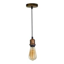 Image of Vintage Ceiling Pendant Light E27 Bulb Holder Ceiling Rose Antique Decor Lamp
