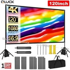 Image of 120" Projector Screen Tripod Stand Portable Home Outdoor Windproof Movie 16:9 4K