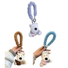 Image of Westie Dog Plush Keychain Animal Keyring Bag Accessory for Travel and Shopping
