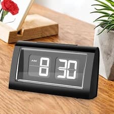 Image of Auto Flip Digital Alarm Clock Bedside Large Display Bedroom Flip Desk Clock