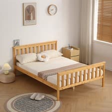 Image of Double Bed Pine 4ft6 Double Bed Wooden Frame Pine