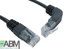Image of RJ45 Ethernet Network Cat5e Cable RIGHT ANGLED Patch lead 1m 2m 3m 0.5m