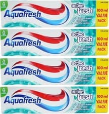 Image of 6 x Aquafresh Active Fresh Toothpaste Menthol Flavour Prevents Cavities - 100ml