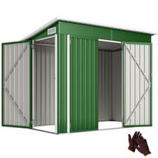 Image of Outsunny Outdoor Storage Shed, 7.5 x 4.3ft Metal Garden Shed, Green