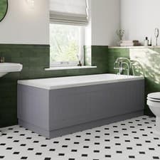Image of Grey Gloss Bath Panel 1700mm - Tongue & Groove Side MDF Bathroom