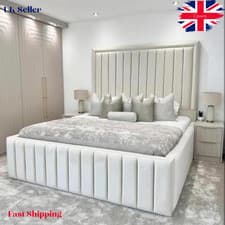 Image of Aria Plush Velvet Bed Frame 56" Headboard With Optional Storage & Mattress