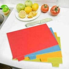 Image of Coloured Chopping Board Set Non-slip Index Cutting Boards With Stand M&W